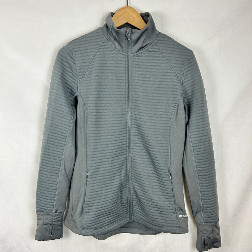 RUNNING‎ ROOM Quilted Running Full Zip Jacket with Hand Covers Grey Sz Medium